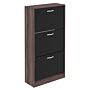 3 Drawer Shoe Cabinet, Walnut & Black