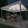 Vidaxl Gazebo With Led String Lights 300x300 Cm Cream Aluminium