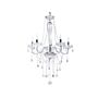 Ceiling Lamp Silver Metal 185 Cm High Gloss Decorative Clear Crystal 5 Lights