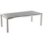 Garden Dining Table Grey And Silver Granite Table Top Stainless Steel Legs Outdoor Resistances 8 Seater 220 X 100 X 74 Cm Beliani