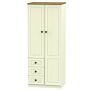 Warwick Double Combi Wardrobe In Cream Ash & Modern Oak