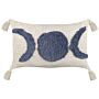 Decorative Cushion Grey E Cotton 35 X 55 Cm Solid Pattern With Tassels