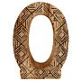 Hand Carved Wooden Geometric Letter O