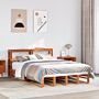 Vidaxl Bed Frame With Headboard Wax Brown 160x200 Cm Solid Wood Pine