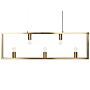 5 Light Pendant Lamp Brass Metal Rectangular Frame Glam Industrial Style Living Room Dining