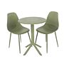 Rimini 3 Piece Cala Bistro Table & 2 Chair Set Outdoor Grade, Moss Green