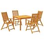 Vidaxl 5 Piece Garden Dining Set Solid Wood Acacia