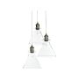 Pendant Lamp Transparent Glass Brass Metal 3 Lights Industrial Ceiling Light