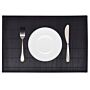 6 Bamboo Placemats 30 X 45 Cm Black