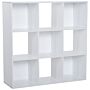 Homcom 3-tier 9 Cubes Storage Unit Particle Board Cabinet Bookcase Organiser Home Office Shelves White