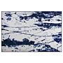 Rug White And Blue 160 X 230 Cm Abstract Paint Effect Printed Low Pile