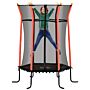 Homcom Kids Trampoline Mini Bouncer With Enclosure Safety Net For Ages 3-10 Years - Red