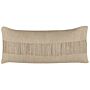 Decorative Cushion Beige Jute 30 X 70 Cm Woven Removable With Zipper