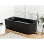 Right Hand Corner Bath Matt Black Acrylic 170 X 80 Cm Fluted Finish Modern Style Bathroom