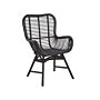 Accent Chair Black Rattan Modern Indoor Dining Room