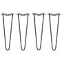 4 X 16" Hairpin Legs - 2 Prong - 12mm - Raw Steel