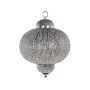 Pendant Lamp Silver Metal Carved Patterns Moroccan Design