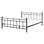 Bed Frame Black Eu Double Size 4ft6 Metal Headrest Footrest