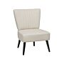 Armchair Beige Armless Accent Chair Armless Vertical Tufting Wooden Legs