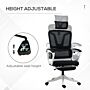 Vinsetto Mesh Office Chair, Reclining Desk Chair With Adjustable Headrest, Lumbar Support, Foot Rest, Swivel Wheels, Adjustable Height, Black