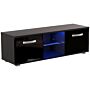 Cosmo 2 Door Led Tv Unit, 120cm, Black