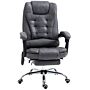 Vinsetto Heated 6 Points Vibration Massage Executive Office Chair Adjustable Swivel Ergonomic High Back Desk Chair Recliner With Footrest Dark Grey