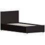 Lisbon Single Ottoman Faux Leather Bed, Brown