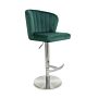 Sigma Brushed Velvet Green Bar Stool