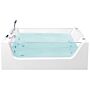 Whirlpool Hot Tub White Acrylic Freestanding Bath With Jets Glass Panels 170 X 80 Cm