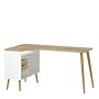 Oslo Desk 2 Drawer In White And Oak