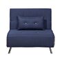 Sofa Bed Blue Fabric Upholstery Single Sleeper Fold Out Chair Bed