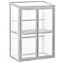 Outsunny Wooden Cold Frame Greenhouse Garden Polycarbonate Grow House W/ Adjustable Shelf, Double Doors, 76 X 47 X 110 Cm, Grey