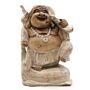 Happy Buddha Bring Wood - Whitewash 30cm