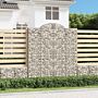 Vidaxl Arched Gabion Baskets 3 Pcs 200x30x220/240 Cm Galvanised Iron