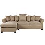 Corner Sofa Beige Fabric Black Legs