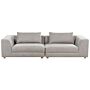 Sofa Fabric Light Grey Polyester Upholstery Couch 3 Seater Cushioned Armrests Living Room Modern Comfortable Cosy