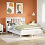 Vidaxl Bookcase Bed Without Mattress White 135x190 Cm Double Solid Wood Pine