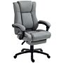 Vinsetto Pu Leather Office Chair, Swivel Computer Chair With Footrest, Wheels, Adjustable Height, Grey