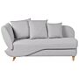 Left Hand Chaise Lounge In Light Grey Fabric With Storage Container Beliani