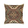 Scatter Cushion Multicolour Jute Cotton 45 X 45 Cm Geometric Pattern Handmade Removable Cover With Filling