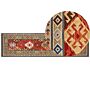 Wool Area Rug Multicolour 80 X 300 Cm Hand Woven Kilim Rug