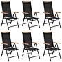 Vidaxl Folding Garden Chairs 6 Pcs Textilene Black