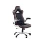 Office Executive Chair Black Faux Leather Swivel Gas Lift Adjustable Height With Castors Ergonomic