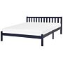 Double Bed Frame Blue Pine Wood 180 X 200 Cm Super King Size Slatted