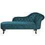 Chaise Lounge Teal Right Hand Velvet Buttoned