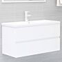 Vidaxl Sink Cabinet With Built-in Basin White Engineered Wood