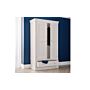 Clermont 2 Door 1 Drawer Wardrobe - Light Grey