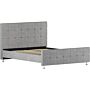 Valentina King Size Bed, Light Grey Velvet