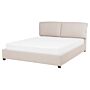 Waterbed Beige Upholstered Eu Double Size 5ft3 Modern Cushioned Headboard