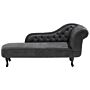 Chaise Lounge Grey Right Hand Faux Suede Buttoned